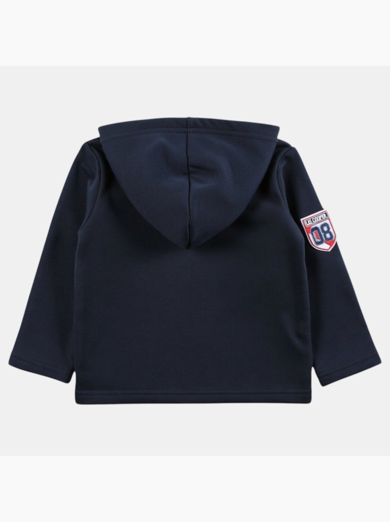 Lee Cooper - Veste sweat à capuche boutonnée garçon Bleu marine - Kiabi