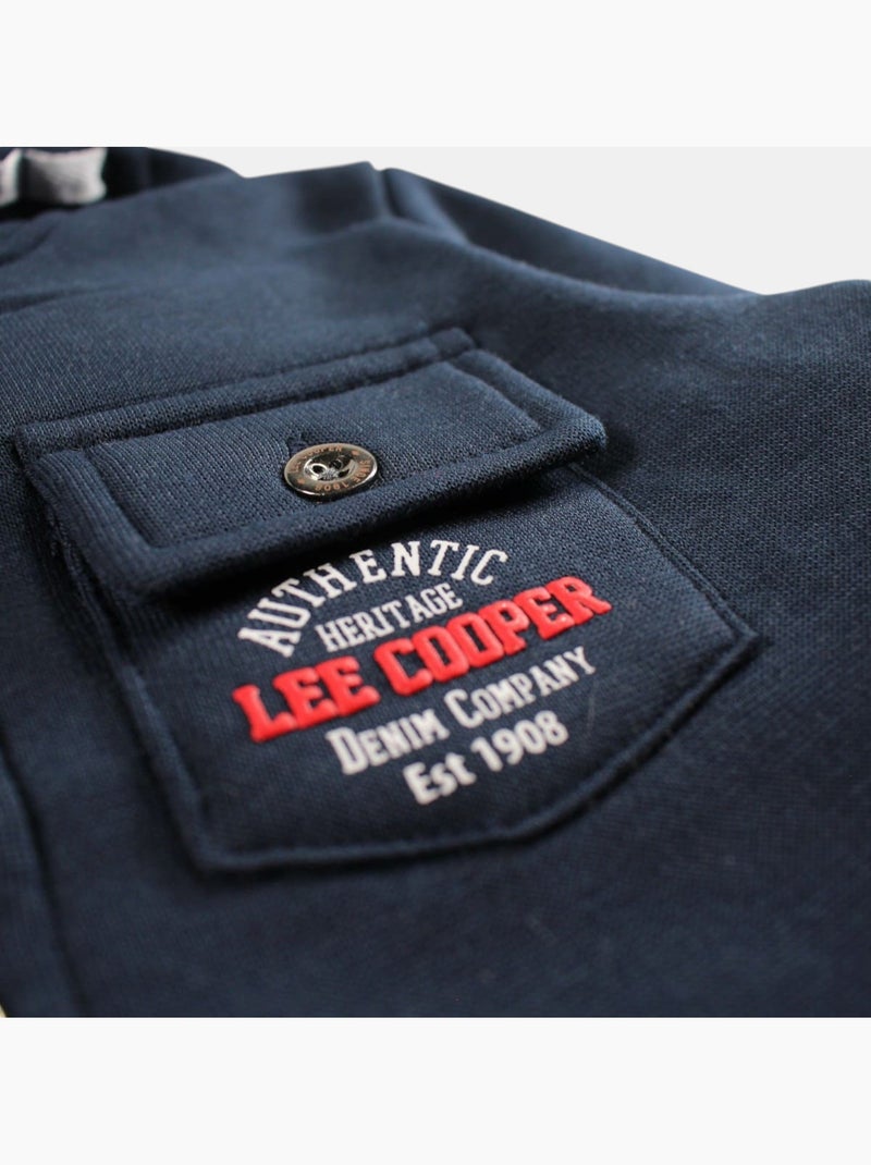 Lee Cooper - Veste sweat à capuche boutonnée garçon Bleu marine - Kiabi