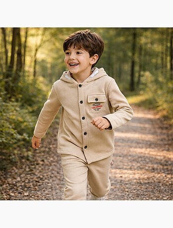 Lee Cooper - Veste sweat à capuche boutonnée garçon