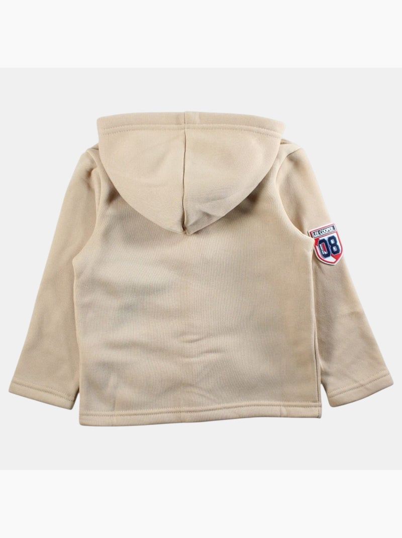 Lee Cooper - Veste sweat à capuche boutonnée garçon Ecru - Kiabi