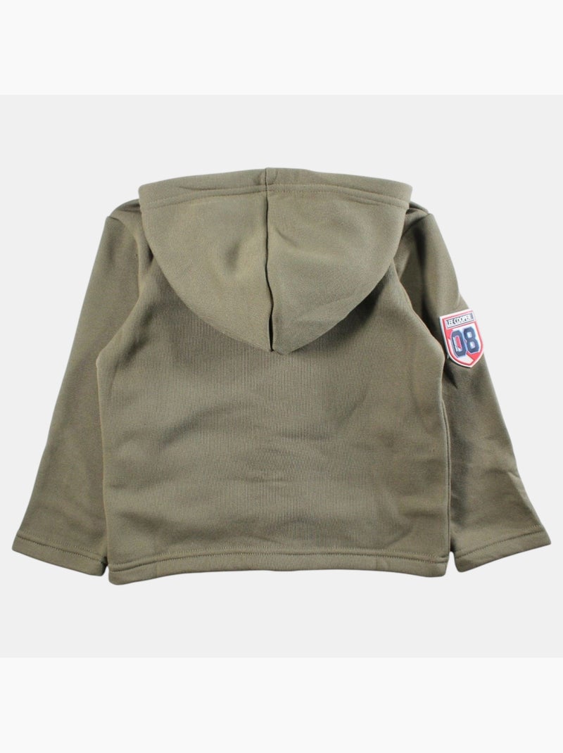 Lee Cooper - Veste sweat à capuche boutonnée garçon Kaki - Kiabi