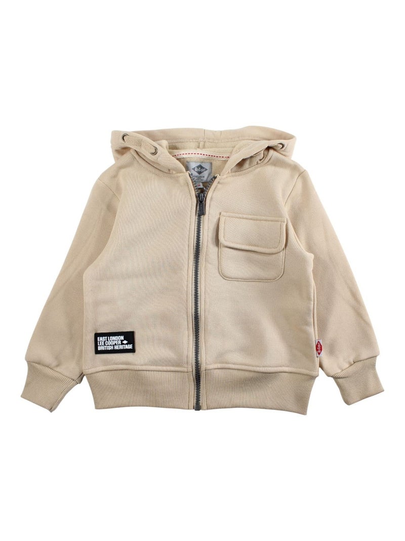 Lee Cooper - Veste sweat à capuche garçon imprimée Beige - Kiabi