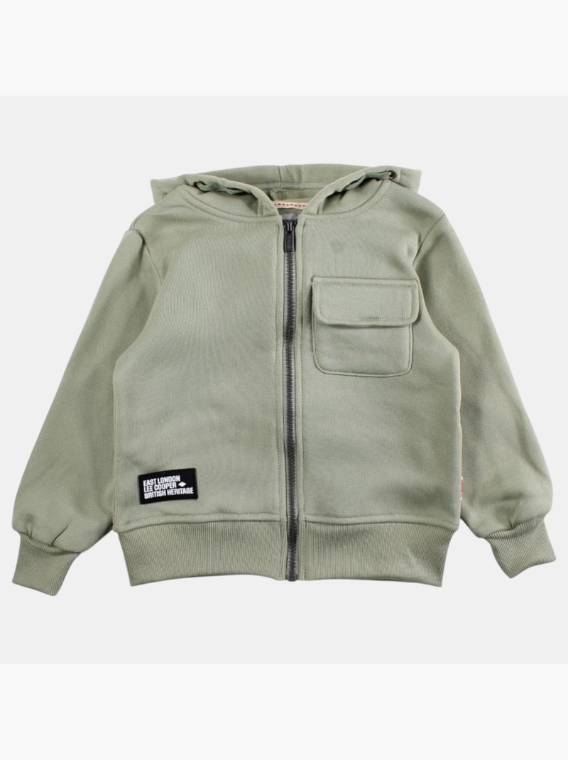 Lee Cooper - Veste sweat à capuche garçon imprimée Kaki - Kiabi