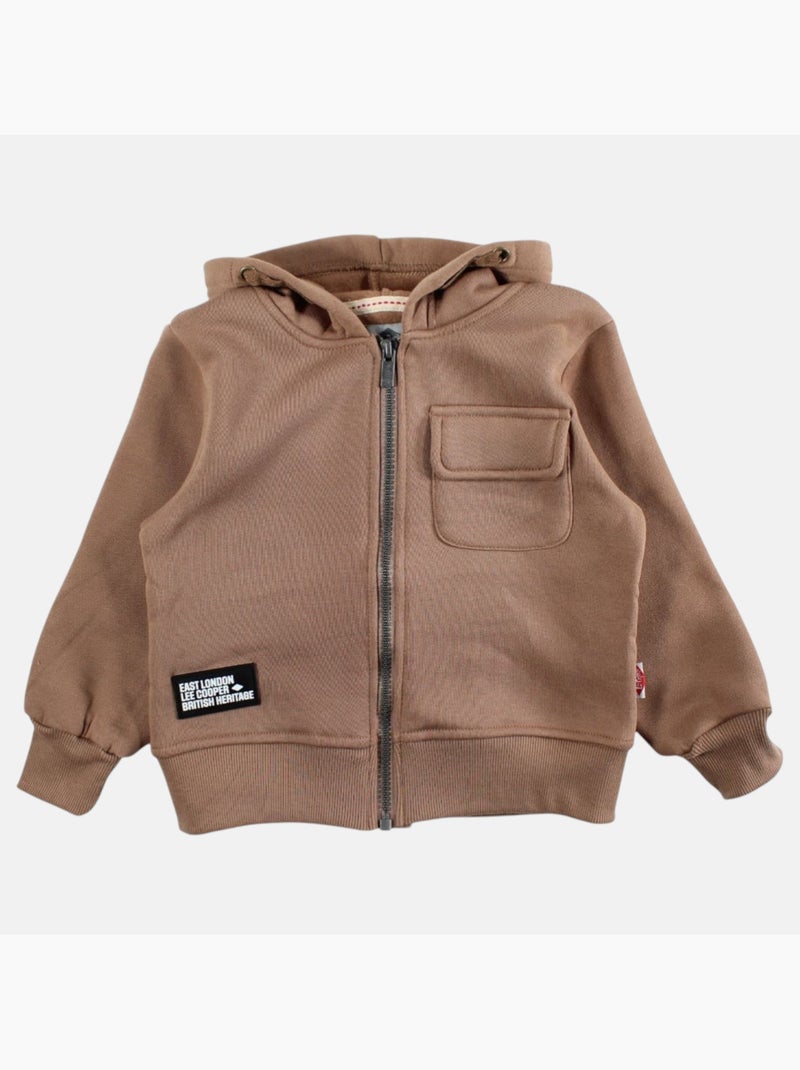 Lee Cooper - Veste sweat à capuche garçon imprimée Marron - Kiabi