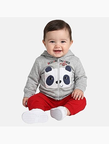 Lee Cooper - Veste sweat à capuche imprimé panda avec pantalon