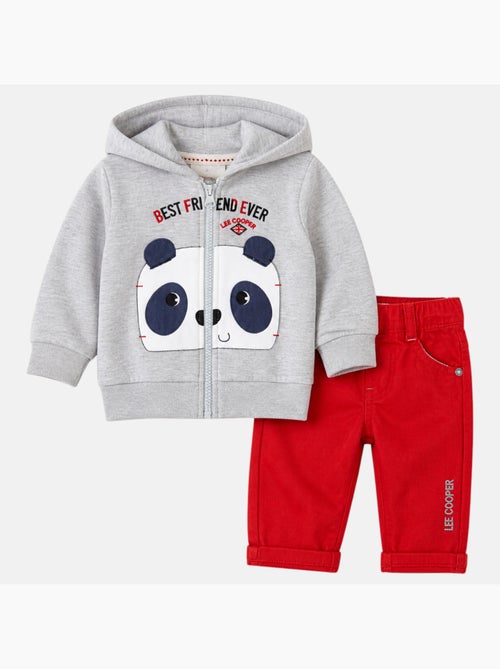 Lee Cooper - Veste sweat à capuche imprimé panda avec pantalon - Kiabi