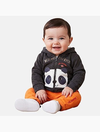 Lee Cooper - Veste sweat à capuche imprimé panda avec pantalon