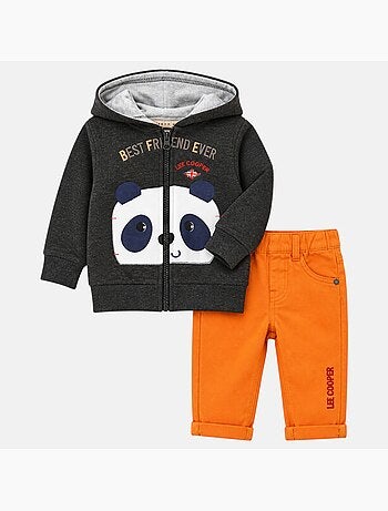 Lee Cooper - Veste sweat à capuche imprimé panda avec pantalon