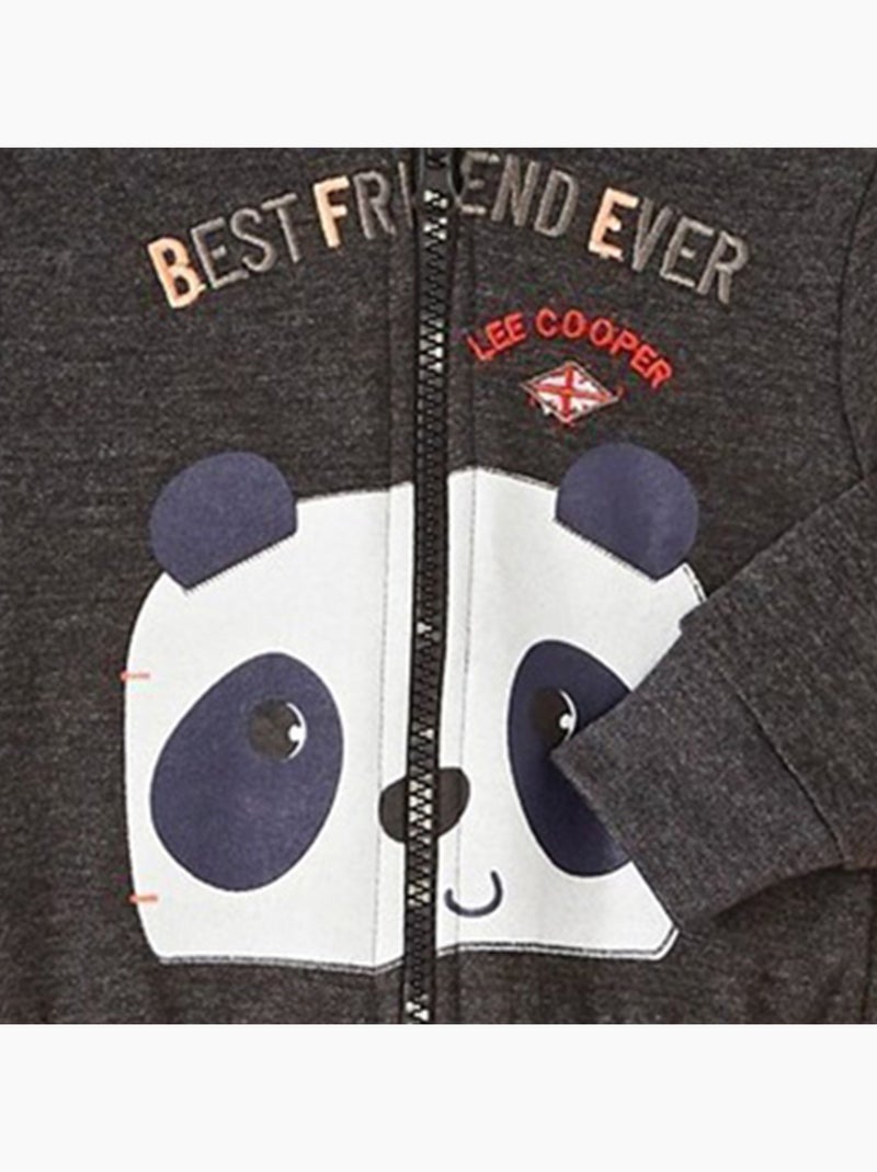 Lee Cooper - Veste sweat à capuche imprimé panda avec pantalon Gris foncé - Kiabi