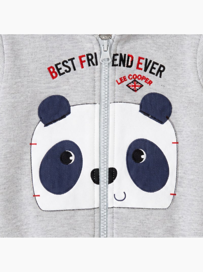 Lee Cooper - Veste sweat à capuche imprimé panda avec pantalon Gris foncé - Kiabi