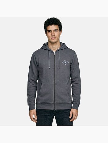 Lee cooper - veste zippée à capuche, manches longues et finitions bord-côte