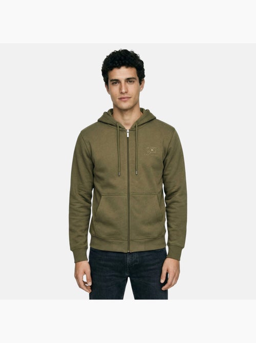 Lee cooper - veste zippée à capuche, manches longues et finitions bord-côte - Kiabi Lee cooper - veste zippée à capuche, manches longues et finitions bord-côte - Kiabi