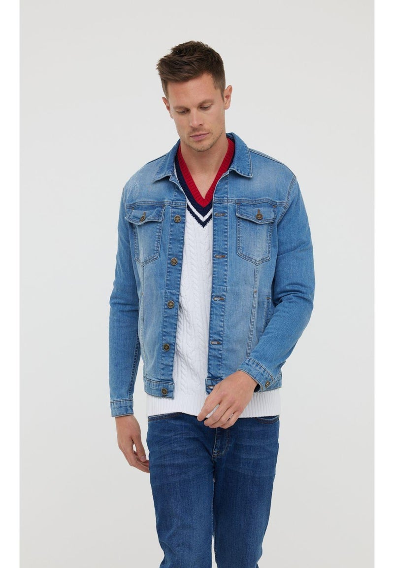 Lee Cooper - Vestes FASTIC Double stone used Bleu - Kiabi