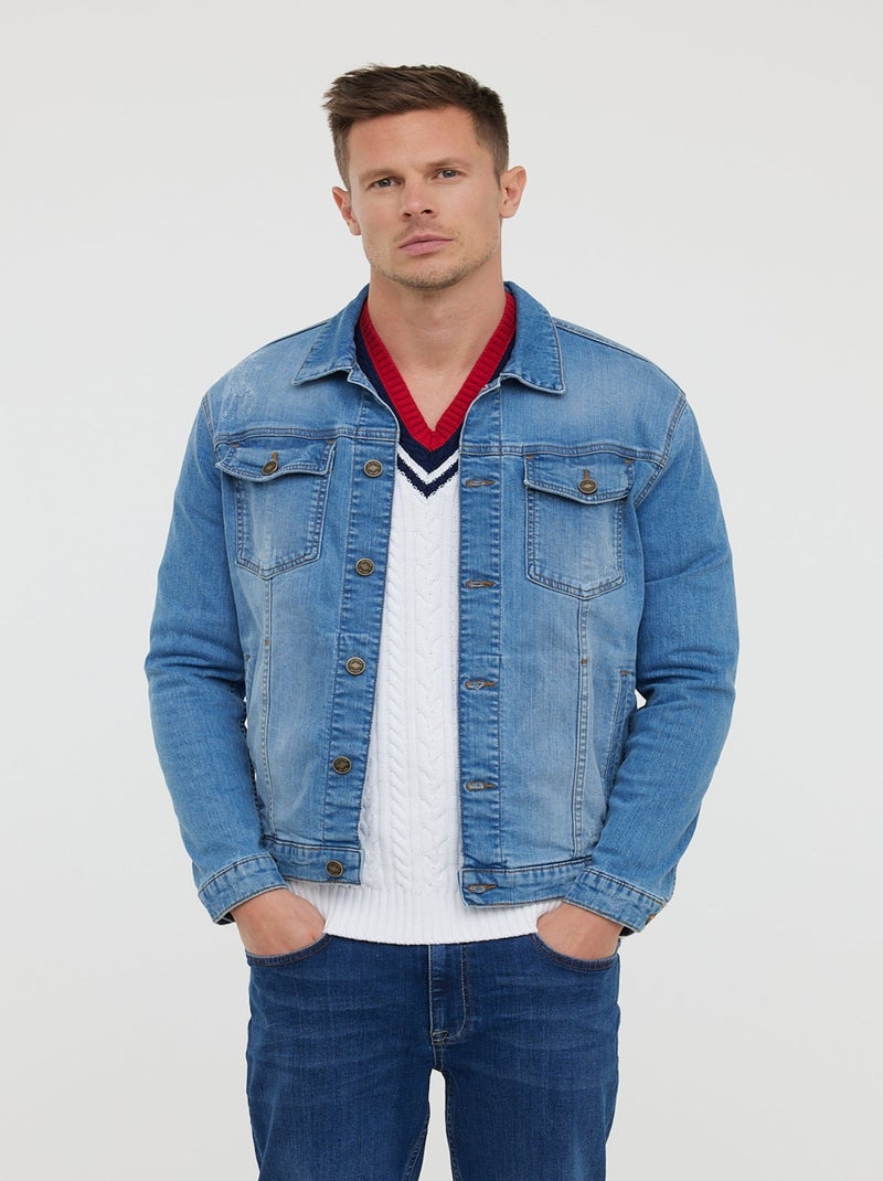 Lee Cooper - Vestes FASTIC Double stone used Gris - Kiabi