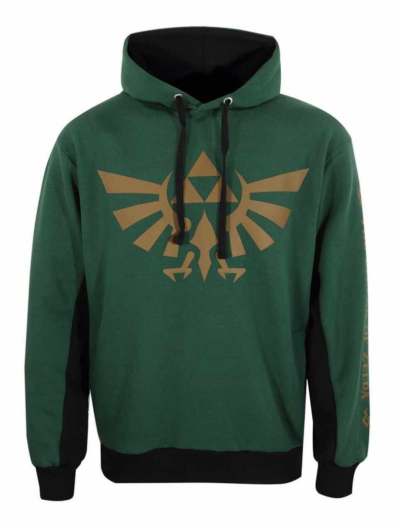 Legend Of Zelda - Sweat à capuche HYRULE AND SYMBOLS Vert foncé - Kiabi