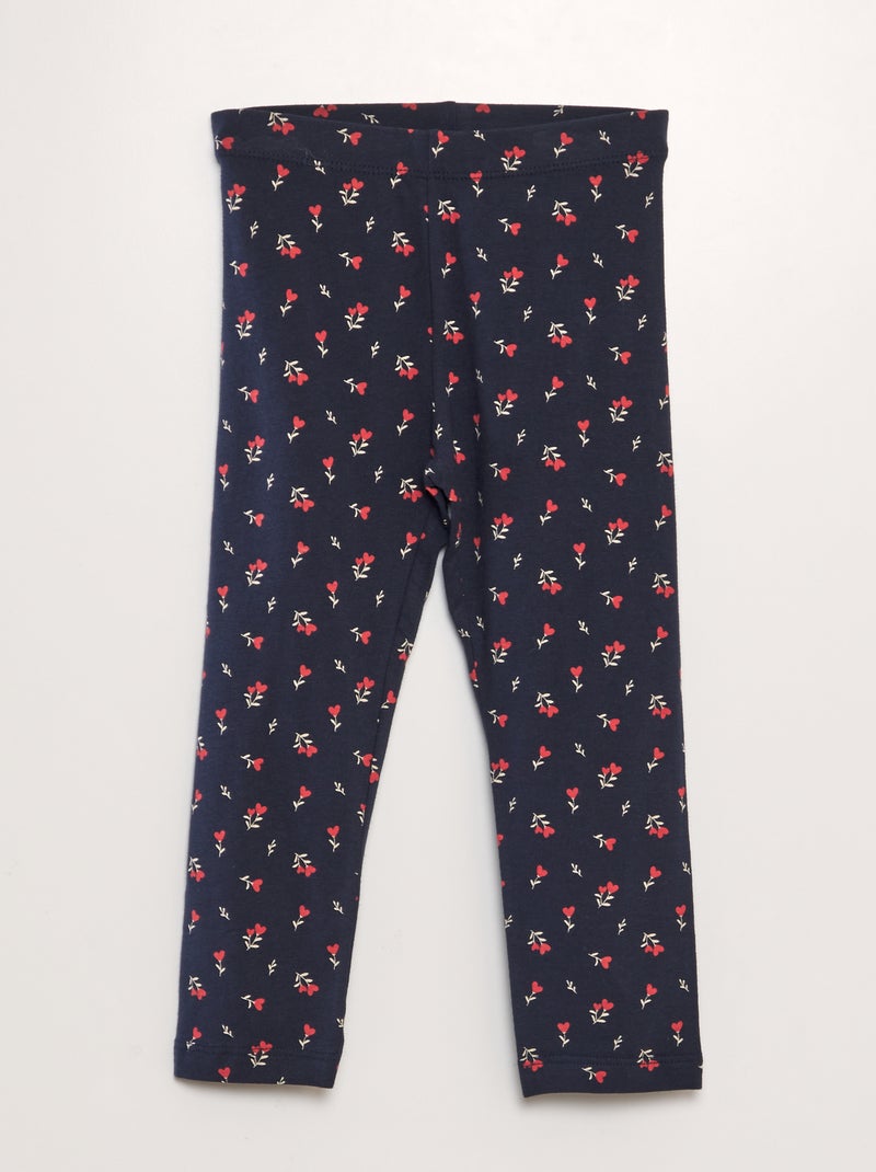 Legging 3/4 à taille élastiquée Bleu - Kiabi