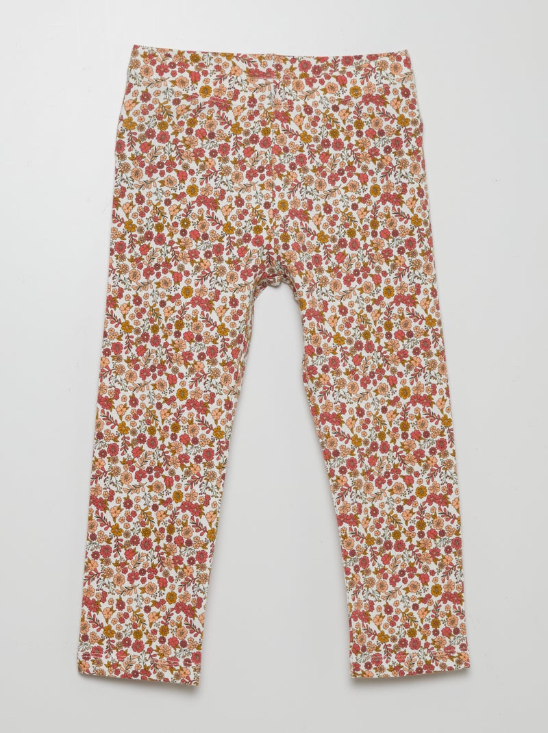 Legging 3/4 à taille élastiquée Rouge/rose/blanc - Kiabi