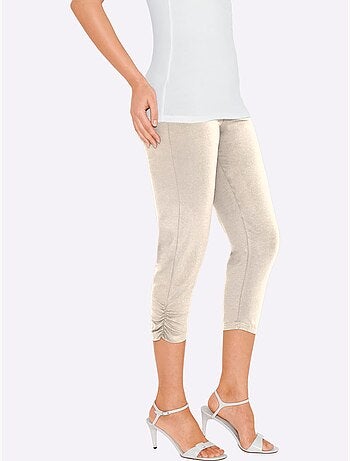 Legging 3/4 avec ceinture élastique et fronces au bas - Taille standard - Moda Vilona