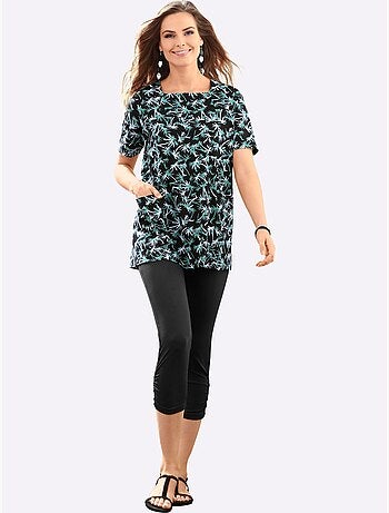 Legging 3/4 avec ceinture élastique et fronces au bas - Taille standard - Moda Vilona