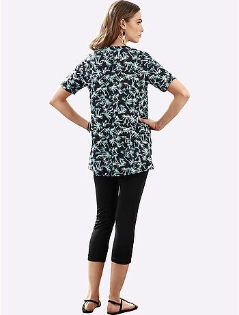 Legging 3/4 avec ceinture élastique et fronces au bas - Taille standard - Moda Vilona