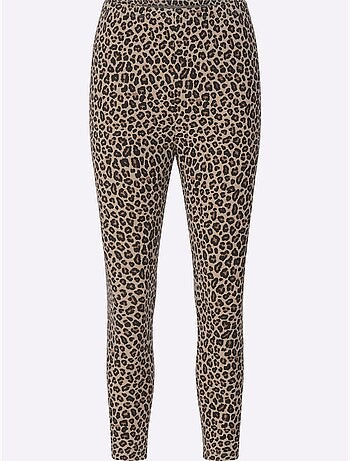 Legging 7/8 avec ceinture élastique et motif léopard - Taille standard - Moda Vilona