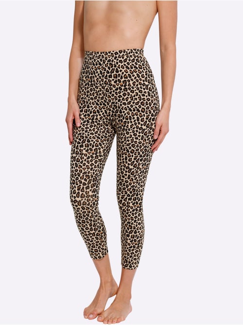 Legging 7/8 avec ceinture élastique et motif léopard - Taille standard - Moda Vilona - Kiabi