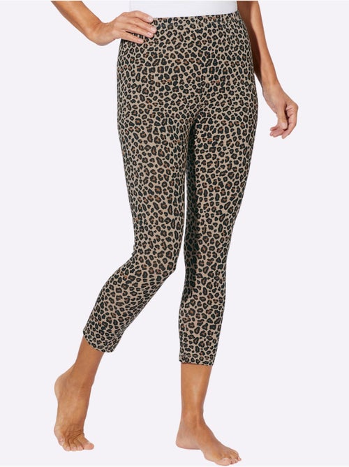 Legging 7/8 avec ceinture élastique et motif léopard - Taille standard - Moda Vilona - Kiabi