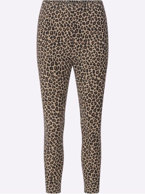 Legging 7/8 avec ceinture élastique et motif léopard - Taille standard - Moda Vilona - Kiabi