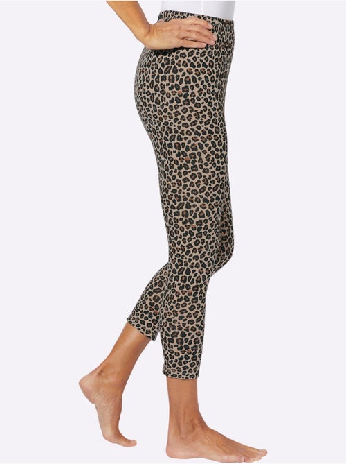 Legging 7/8 avec ceinture élastique et motif léopard - Taille standard - Moda Vilona - Kiabi
