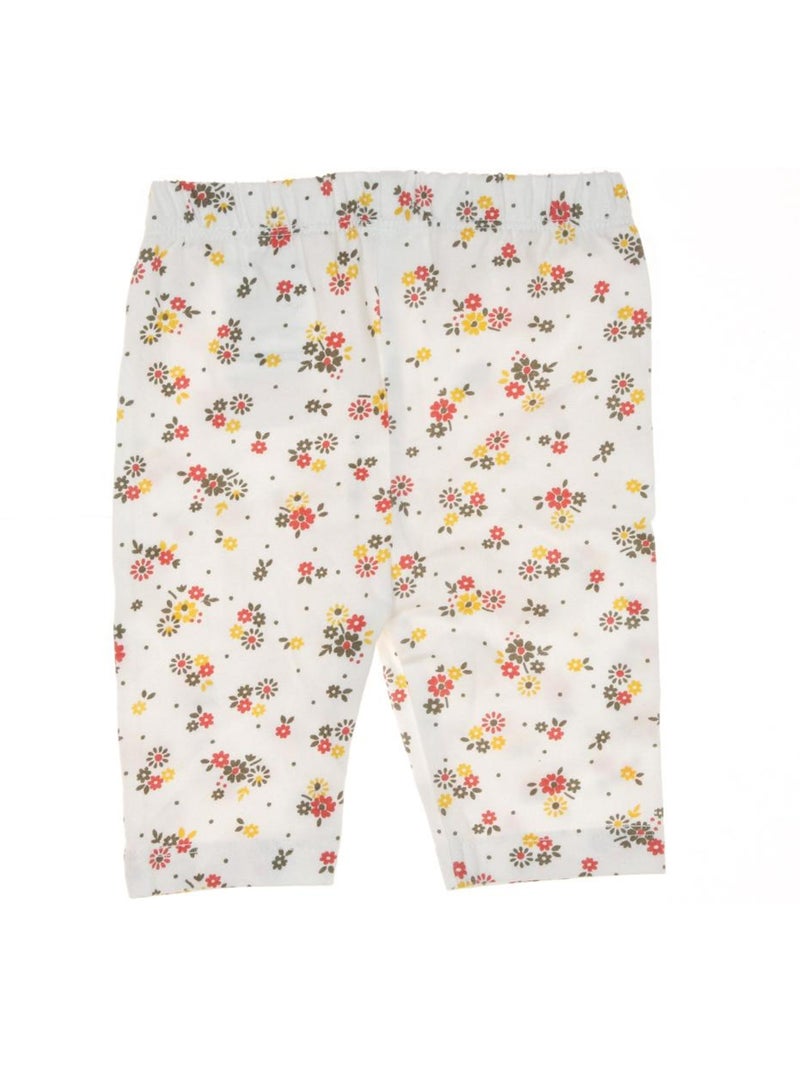 Legging à fleurs Bébé Blanc - Kiabi