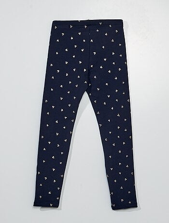 Legging milleraies petite fille en laine et coton CHARME/MARSHMALLOW