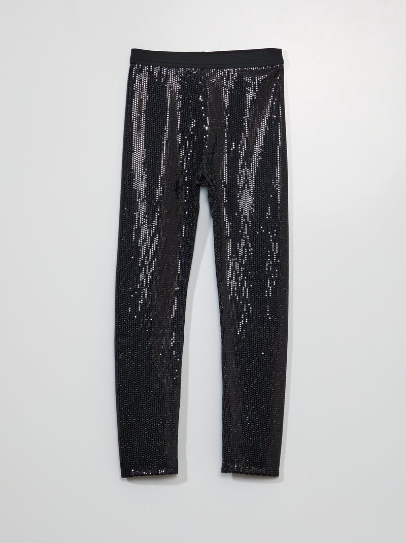 Legging à paillettes noir - Kiabi