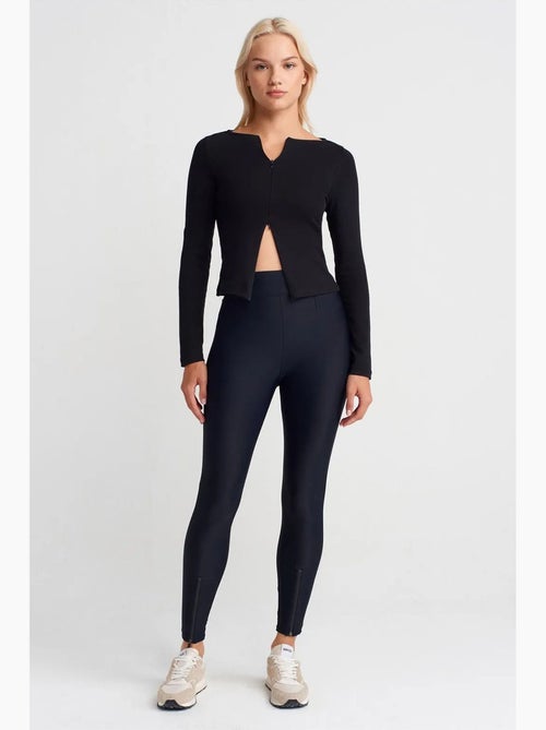 Legging à taille haute, jambe skinny et fermeture zippée dilvin - Kiabi