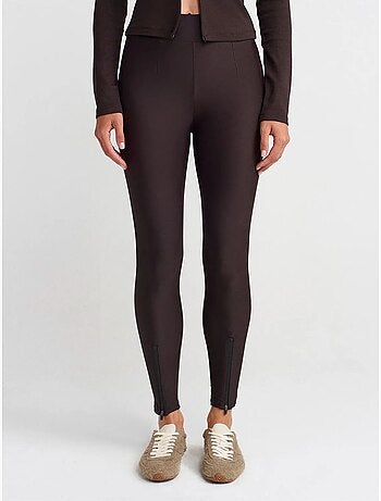 Legging à taille haute, jambe skinny et fermeture zippée dilvin