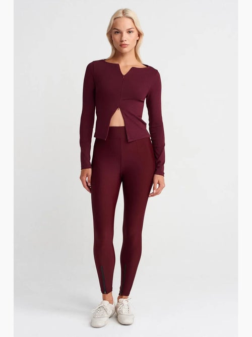 Legging à taille haute, jambe skinny et fermeture zippée dilvin - Kiabi Legging à taille haute, jambe skinny et fermeture zippée dilvin - Kiabi