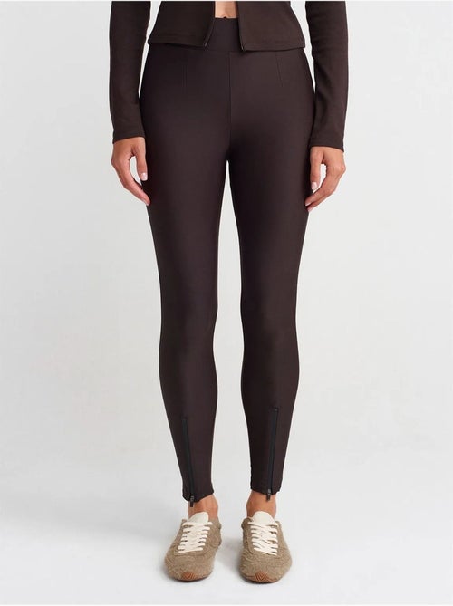 Legging À Taille Haute, Jambe Skinny Et Fermeture Zippée - Kiabi