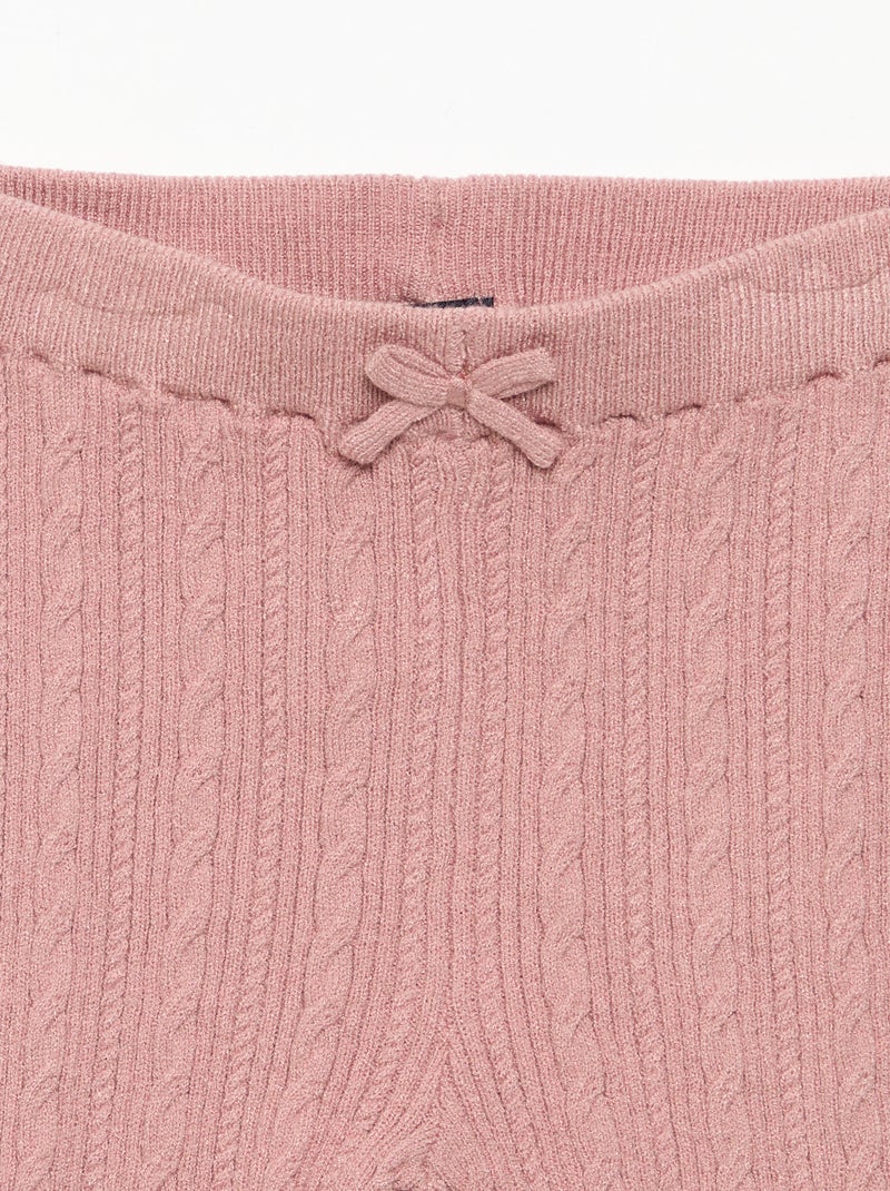 Legging avec nœud et torsades Rose - Kiabi