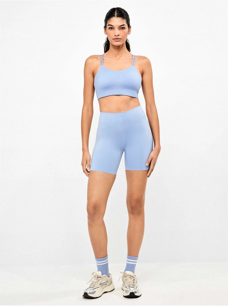Legging biker réalisé en tissu sculptant qui définit et stylise Bleu - Kiabi