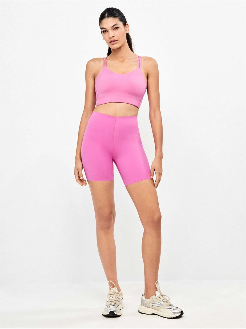 Legging biker réalisé en tissu sculptant qui définit et stylise Rose - Kiabi