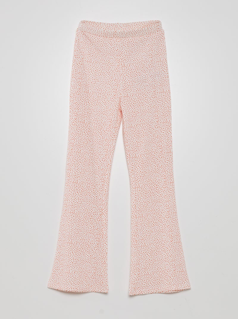 Legging bootcut Blanc/corail - Kiabi