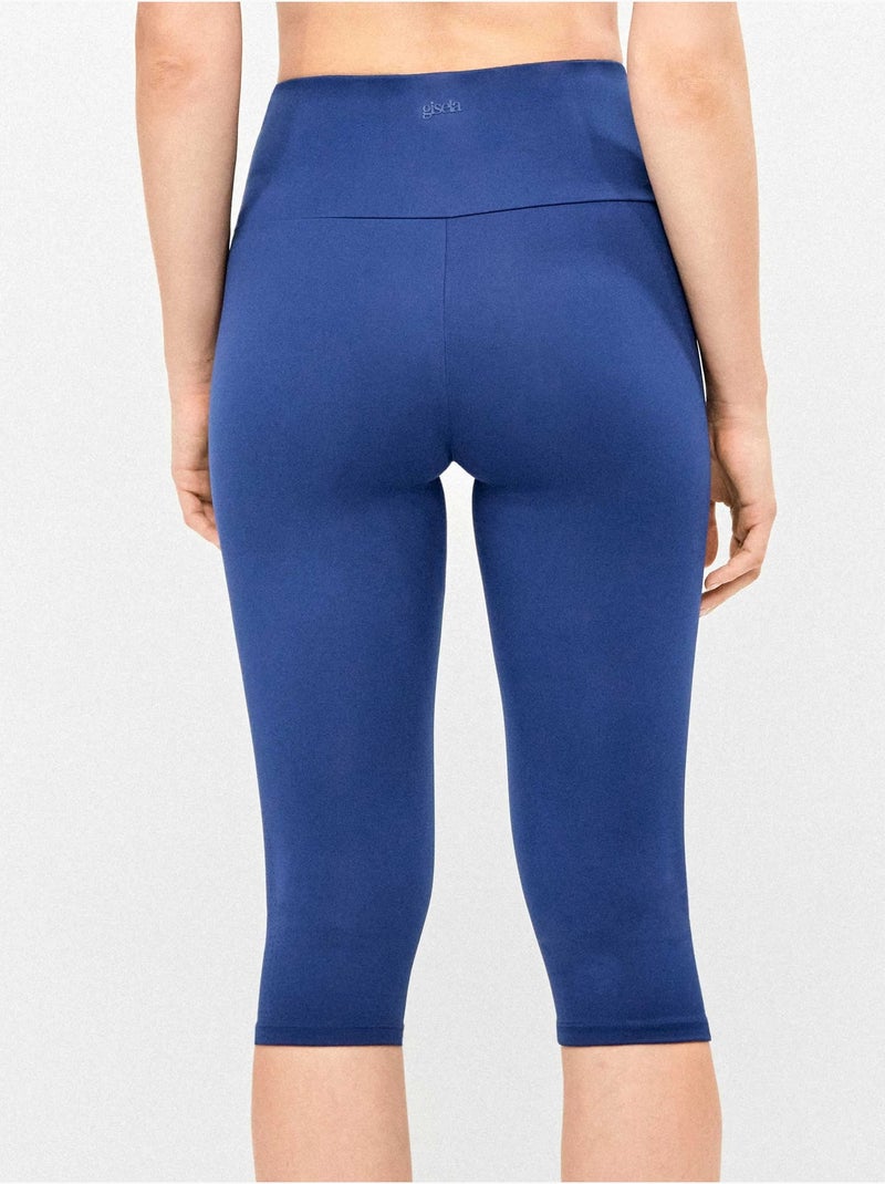 Legging 'capri' fabriqué dans un tissu sculptant qui définit et stylise Bleu marine - Kiabi