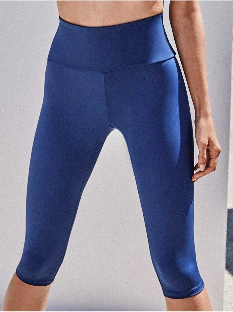 Legging 'capri' fabriqué dans un tissu sculptant qui définit et stylise Bleu marine - Kiabi