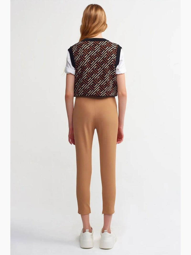 Legging capri taille haute dilvin Camel - Kiabi