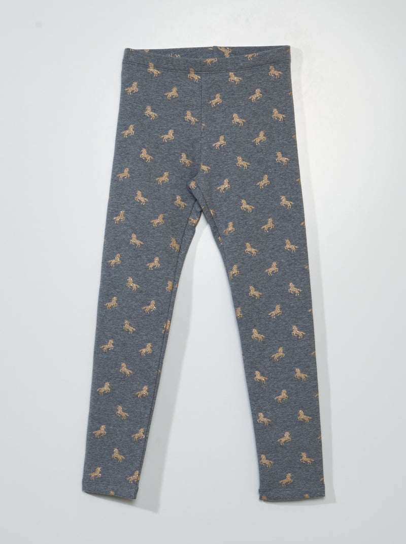 Legging chaud à taille élastiquée Gris 'licorne' - Kiabi