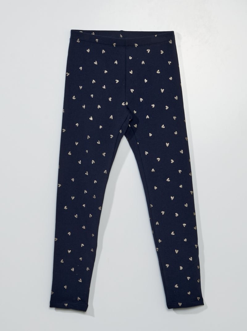 Legging chaud à taille élastiquée Marine - Kiabi