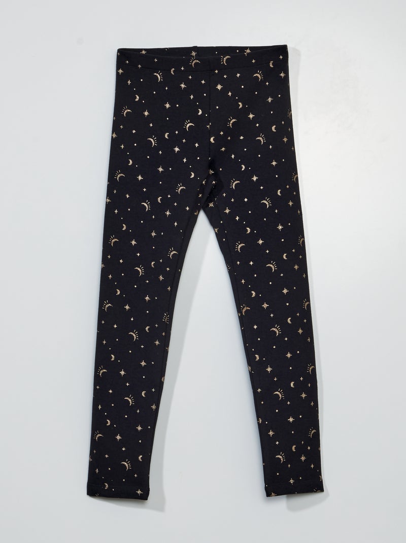 Legging chaud à taille élastiquée Noir 'lune' - Kiabi