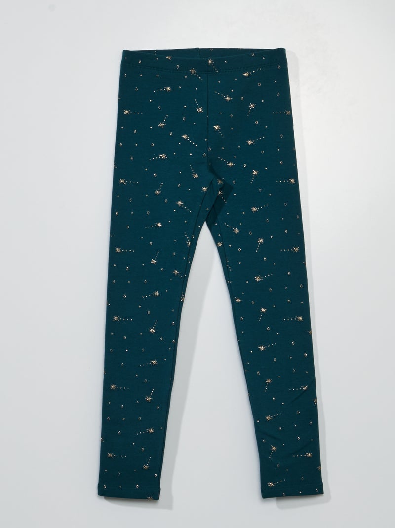 Legging chaud à taille élastiquée Vert - Kiabi