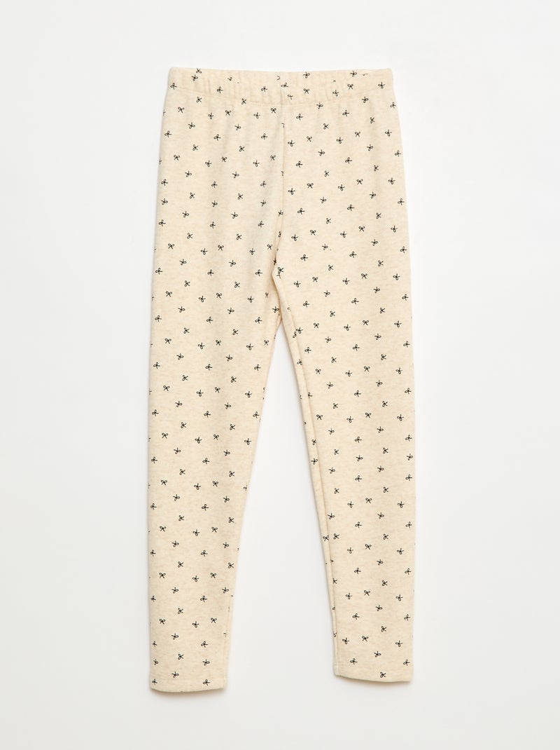 Legging chaud imprimé intérieur velours Beige - Kiabi