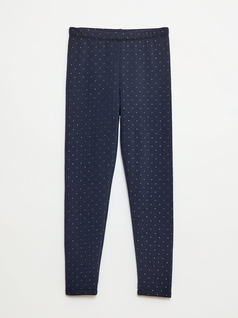 Legging chaud imprimé intérieur velours Bleu marine - Kiabi