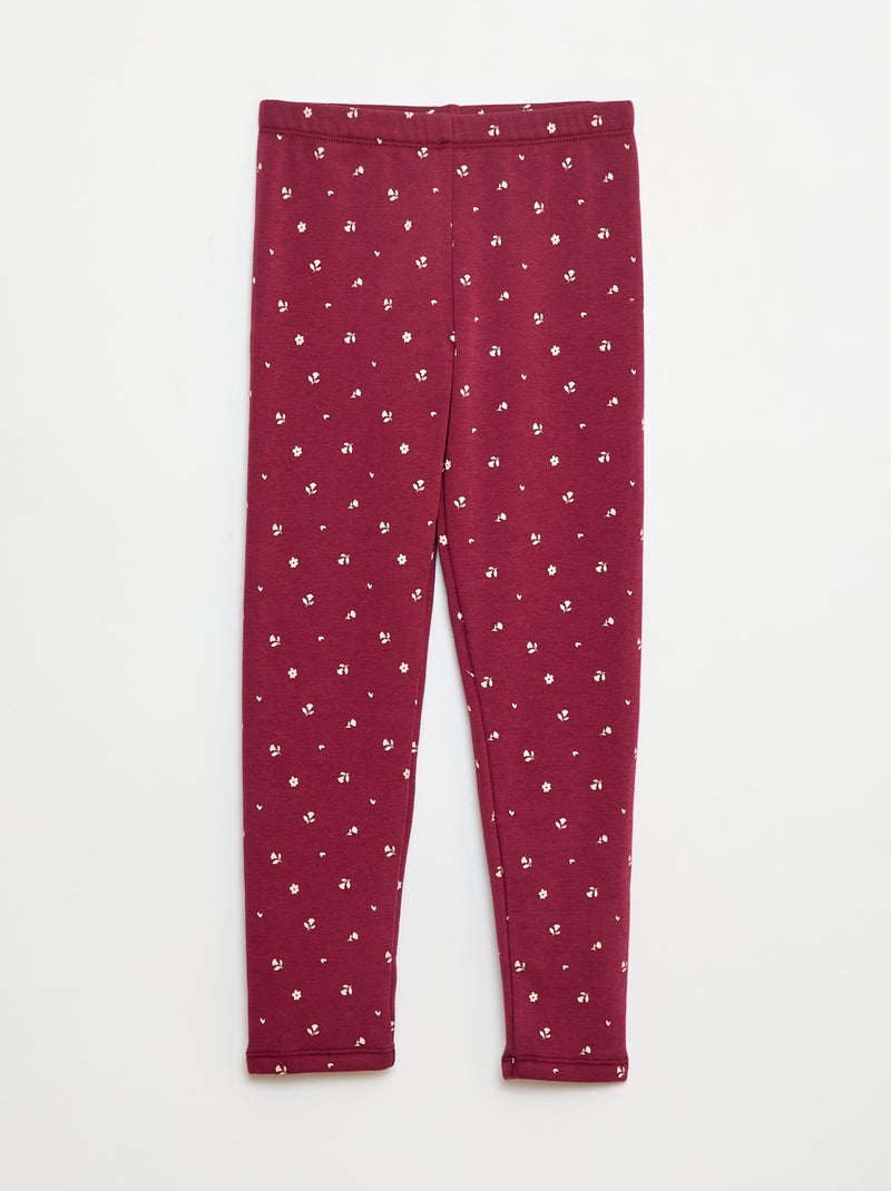 Legging chaud imprimé intérieur velours Bordeaux - Kiabi
